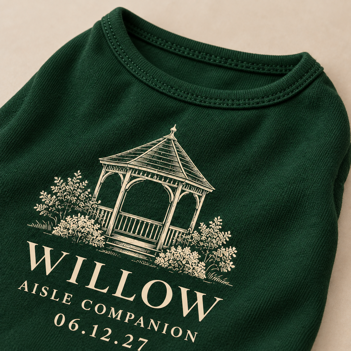 Venue Aisle Companion Pet Tank Top; material detail. One Day for Lifetime