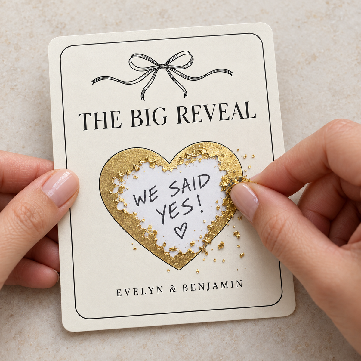 Minimal Big Reveal personalized scratch-off card - scratch reveal