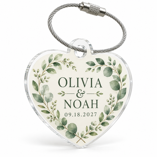 Sage Heart personalized clear acrylic gift tag - hero
