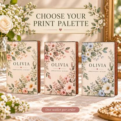 Garden Vows PU Passport Wallet; print palettes. One Day for Lifetime