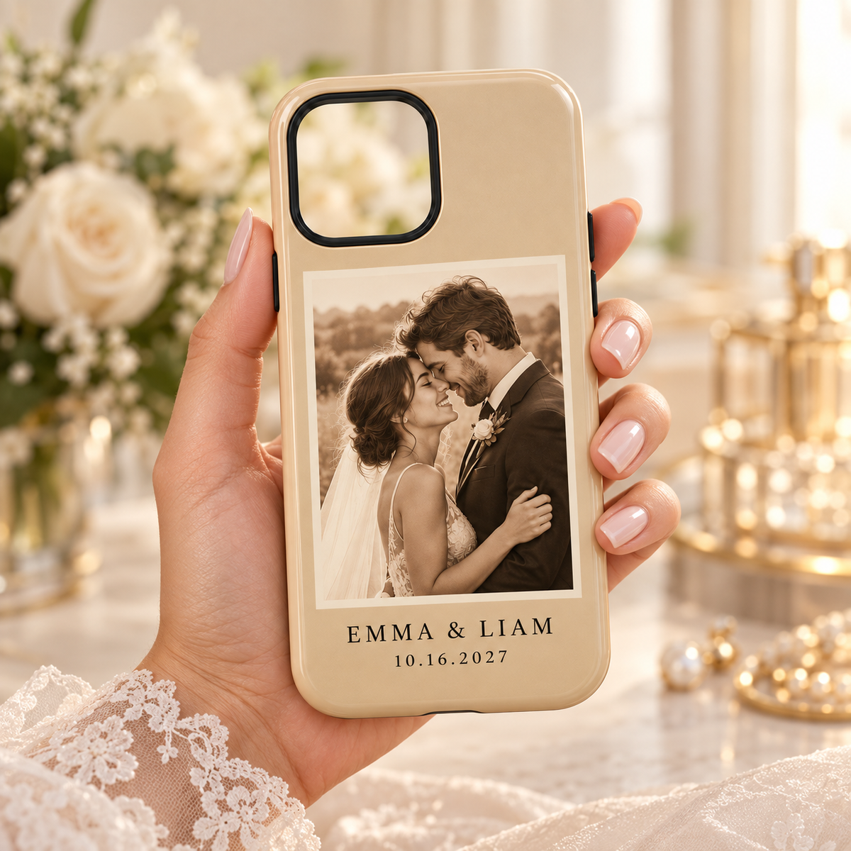 Our Story Photo Magnetic Tough Phone Case; lifestyle. One Day for Lifetime