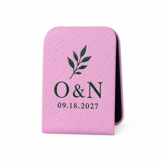 Leaf Sprig personalized faux leather bookmark - hero