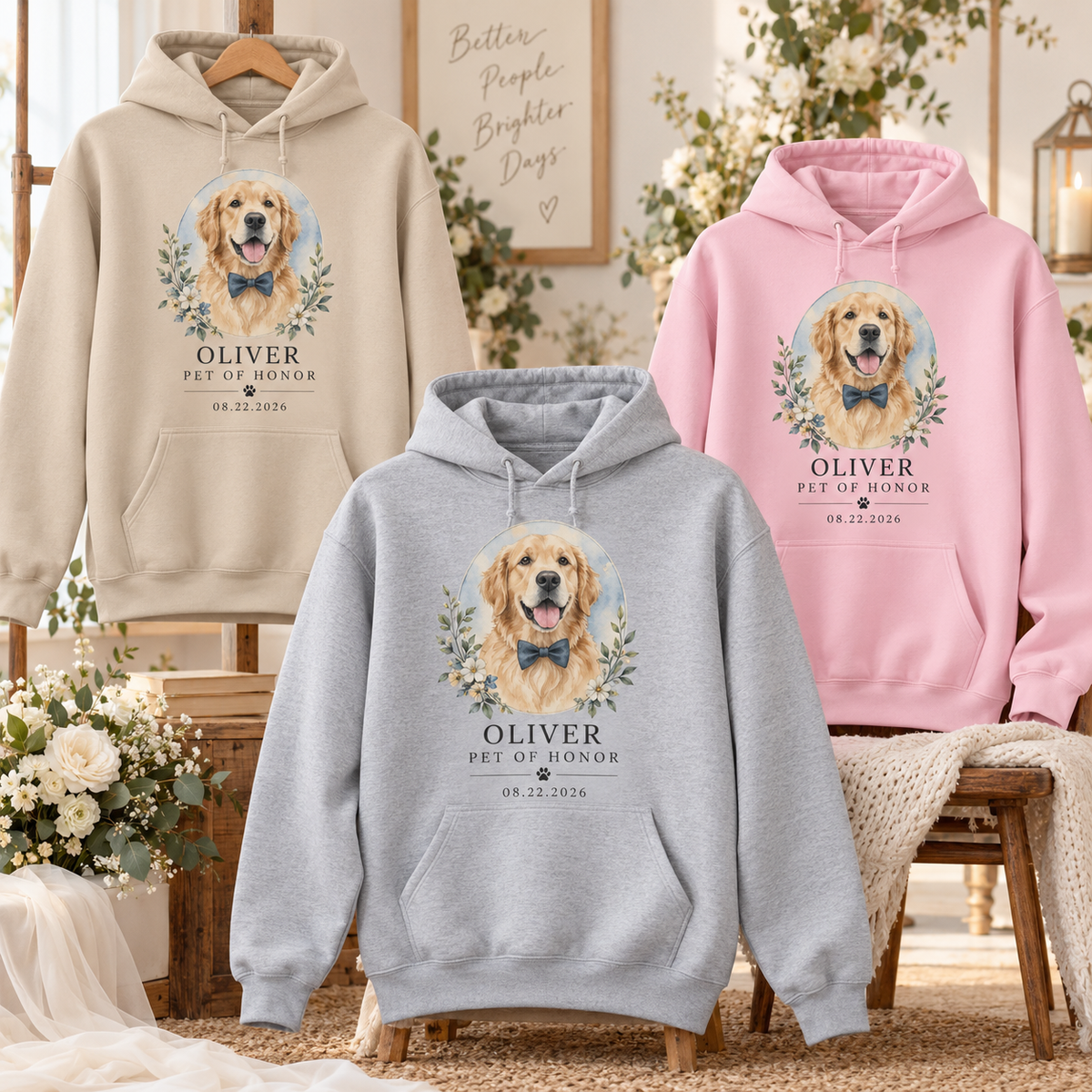 Pet of Honor Hoodie; color variants. One Day for Lifetime