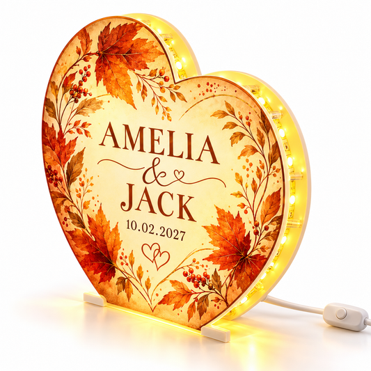 Autumn Heart personalized photo led light box - hero