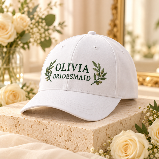 Garden Bridesmaid Embroidered Cap; hero. One Day for Lifetime
