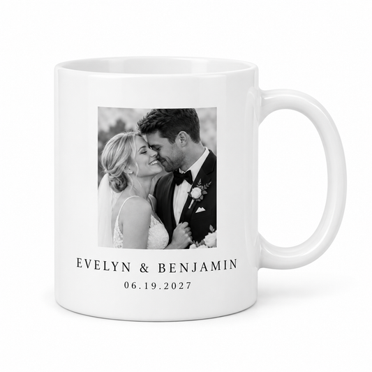 Editorial Photo personalized wedding ceramic mug - hero