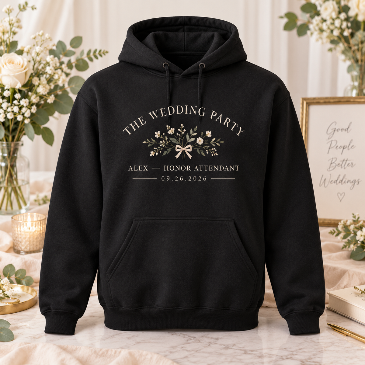 Wedding Party Roster Hoodie; hero. One Day for Lifetime