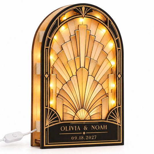 Art Deco Arch suncatcher led light box - hero