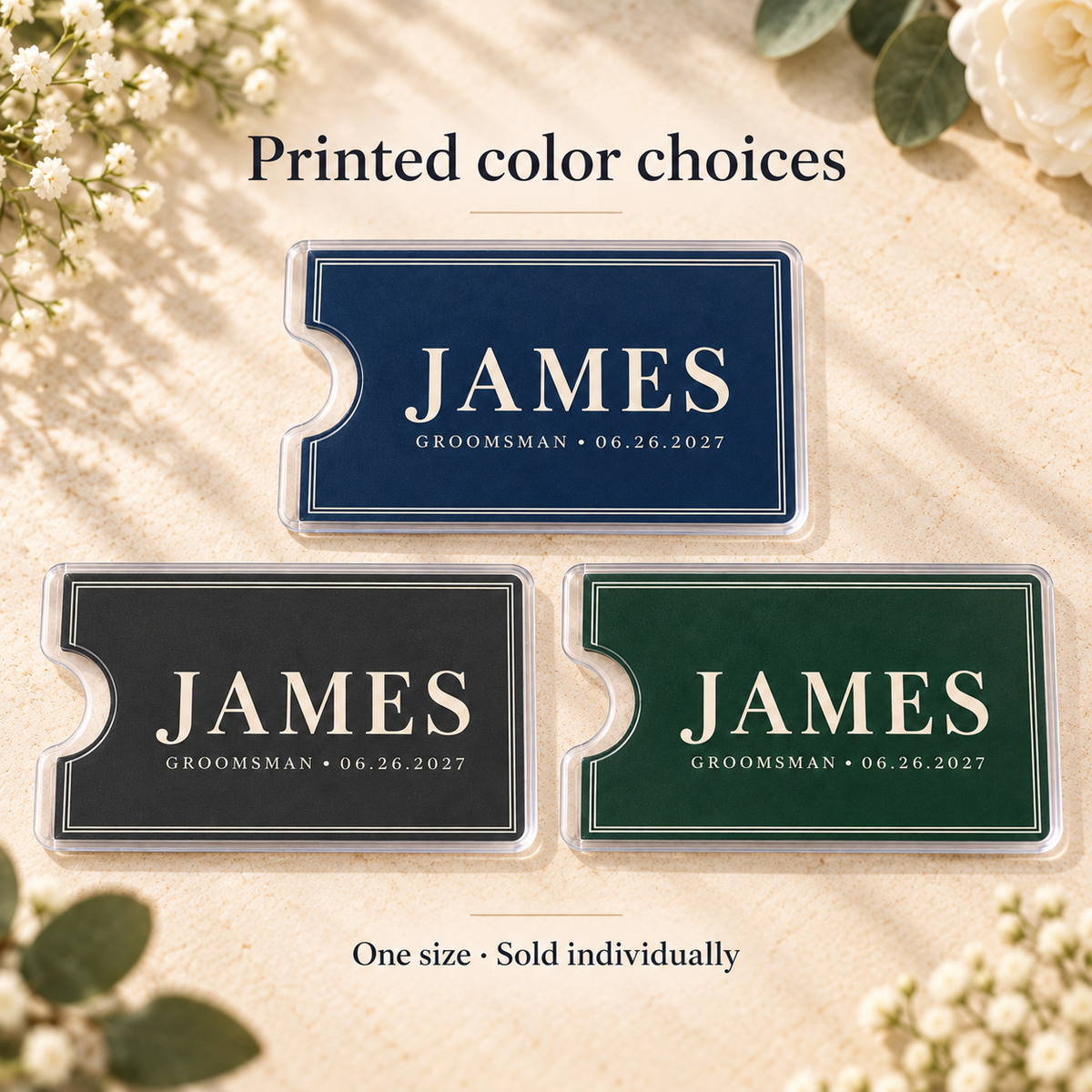 Classic Groomsman Card Sleeve; color options. One Day for Lifetime