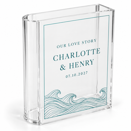 Ocean Love Story personalized acrylic book vase - hero