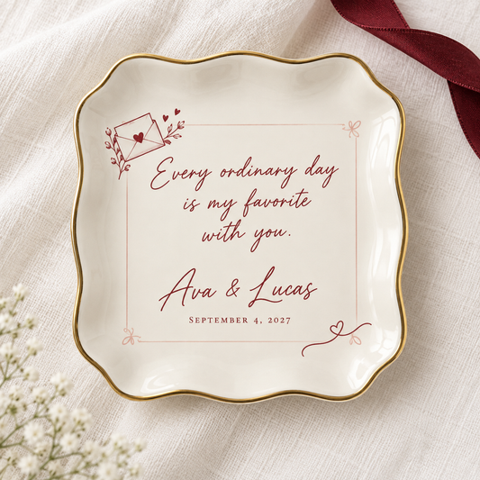 A Little Love Letter | Personalized Ceramic Ring Dish - hero