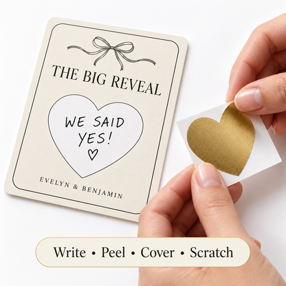Minimal Big Reveal personalized scratch-off card - diy detail