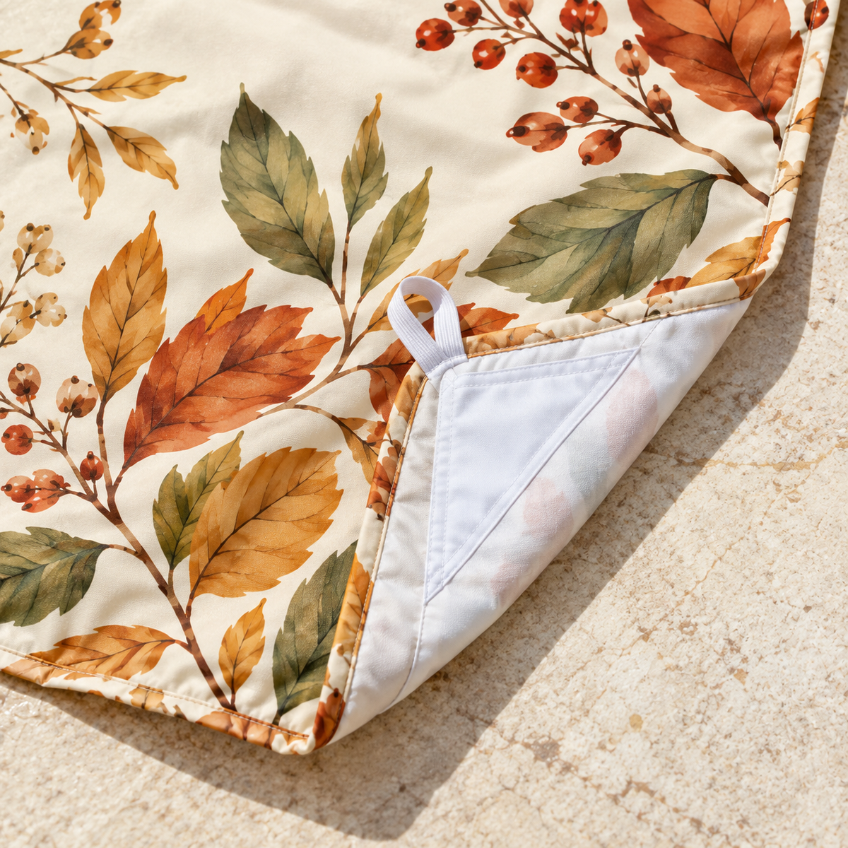 Autumn Botanical personalized sand-proof beach blanket - material detail
