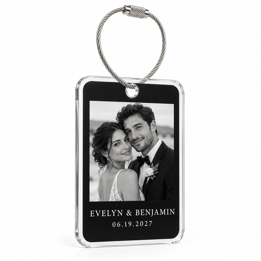 Black Photo Minimal personalized clear acrylic gift tag - hero