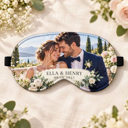 Wedding Photo Memory Sleep Mask; hero. One Day for Lifetime