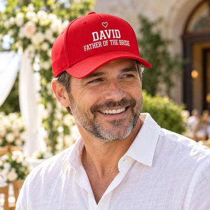 Father of the Bride Embroidered Cap; worn. One Day for Lifetime
