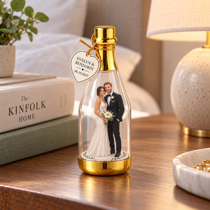 Minimal Couple personalized photo standee bottle - keepsake