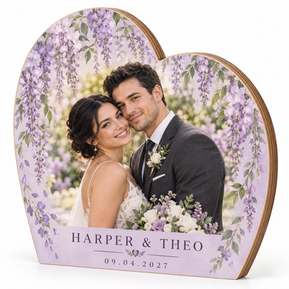 Lilac Wisteria wood photo block - hero