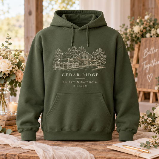 Venue Coordinates Hoodie; hero. One Day for Lifetime