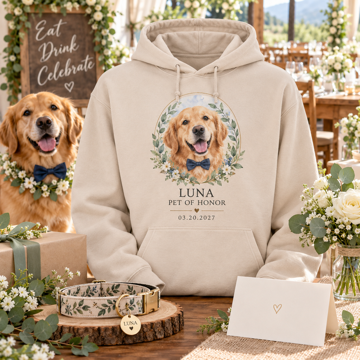 Pet of Honor Hoodie; alternate personalization. One Day for Lifetime
