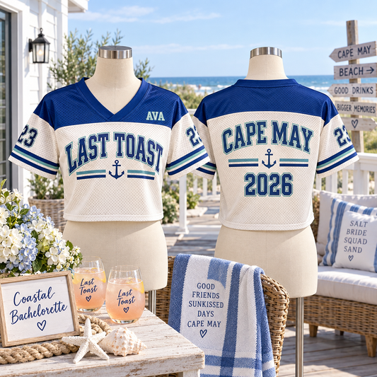 Coastal Last Toast | Personalized Mesh Crop Jersey - hero