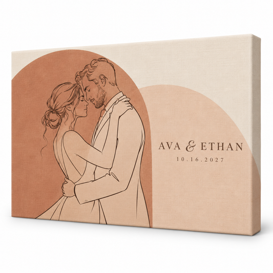 Terracotta Arches personalized wedding canvas print - hero