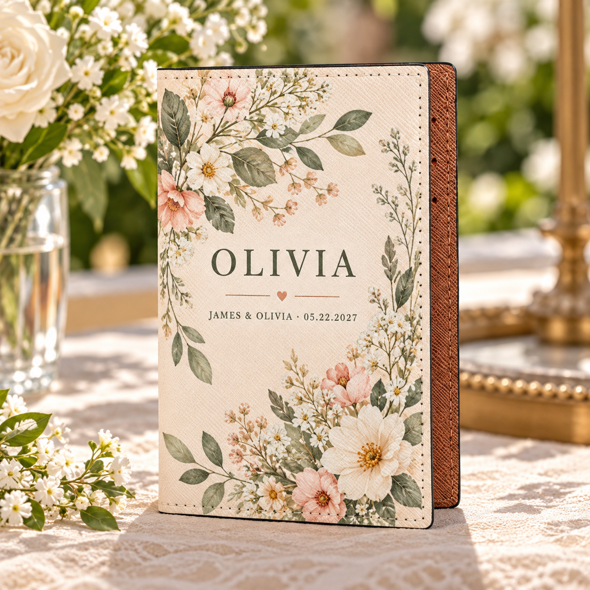 Garden Vows PU Passport Wallet; hero. One Day for Lifetime