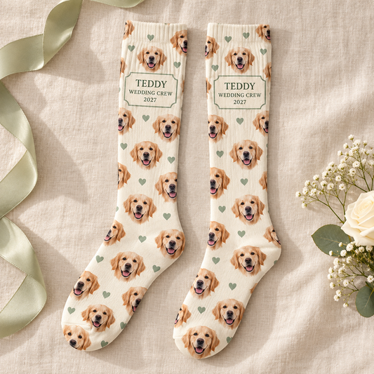 Wedding Dog Photo Socks; hero. One Day for Lifetime