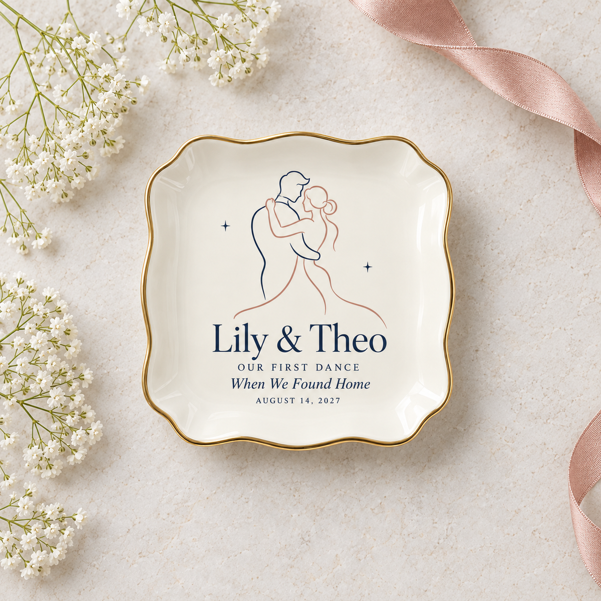 Our First Dance | Personalized Ceramic Ring Dish - hero