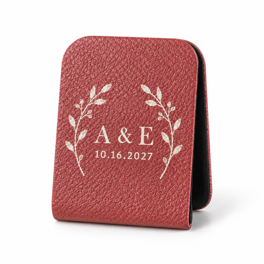 Terracotta Vows personalized faux leather bookmark - hero