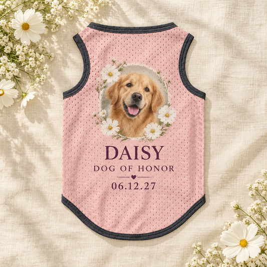Floral Dog of Honor Pet Jersey; hero. One Day for Lifetime