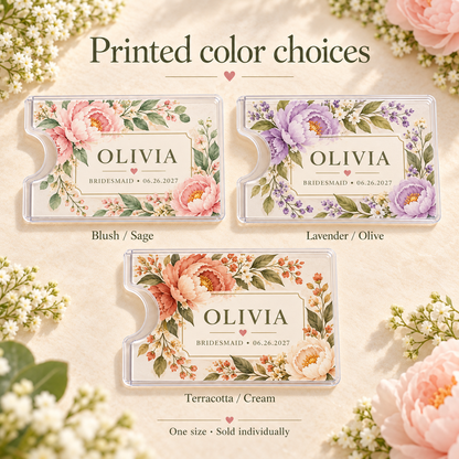 Garden Bridesmaid Card Sleeve; color options. One Day for Lifetime
