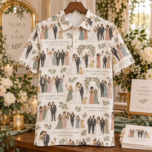 Wedding Party Portraits Polo Shirt; hero. One Day for Lifetime