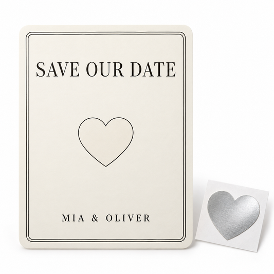 Black Ivory Save the Date personalized scratch-off card - hero