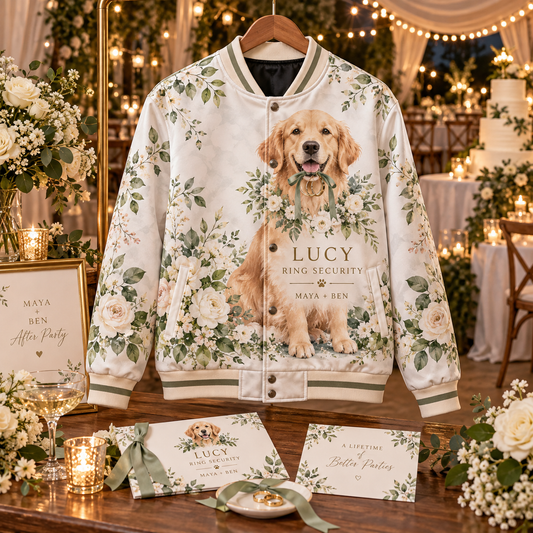 Pet Ring Bearer Varsity Jacket; hero. One Day for Lifetime
