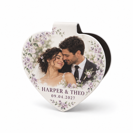 Lilac Heart personalized magnetic bookmark - hero