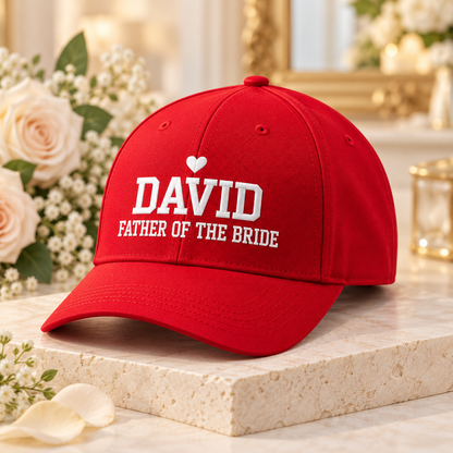 Father of the Bride Embroidered Cap; hero. One Day for Lifetime