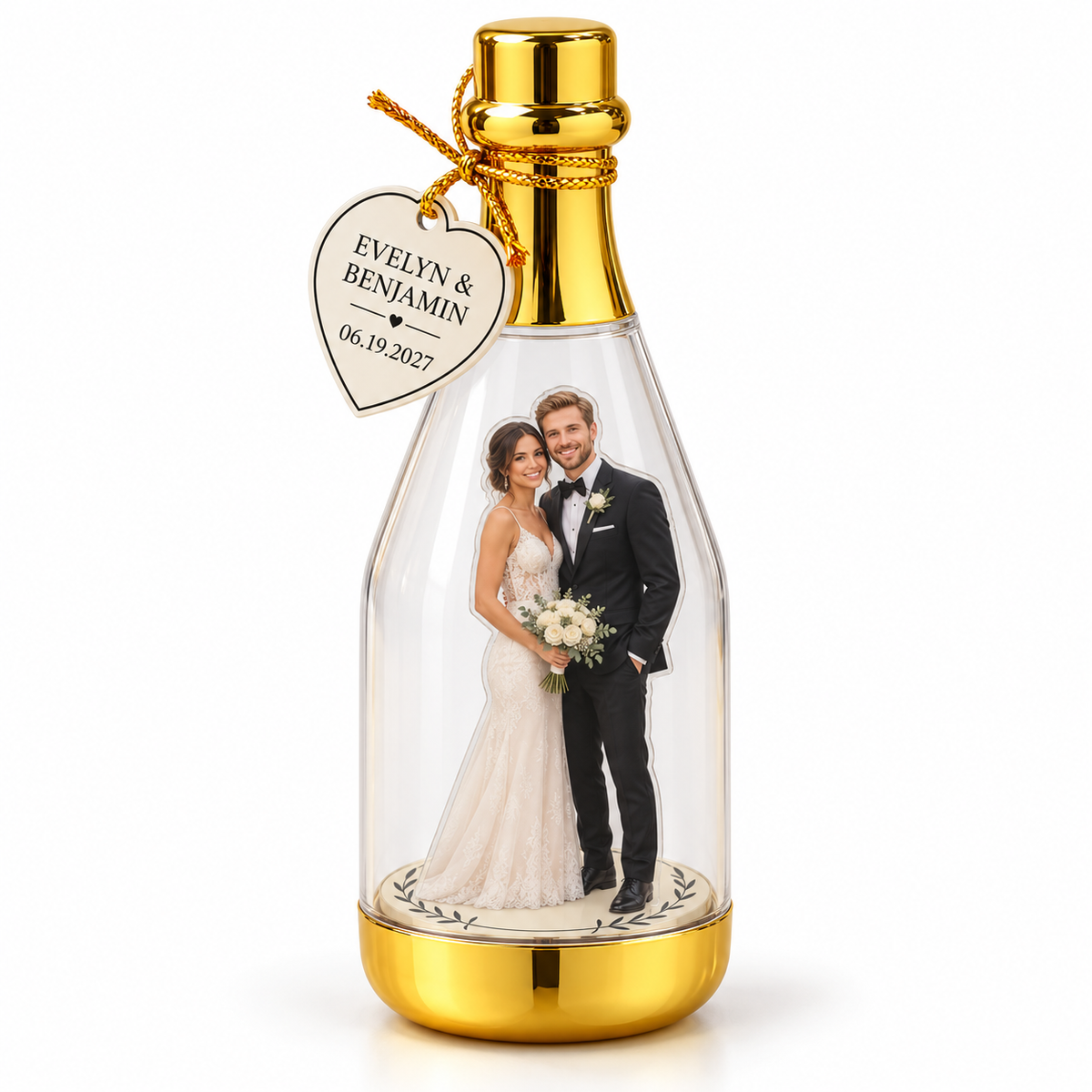 Minimal Couple personalized photo standee bottle - hero