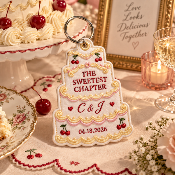 The Sweetest Chapter | Personalized Embroidered Keychain