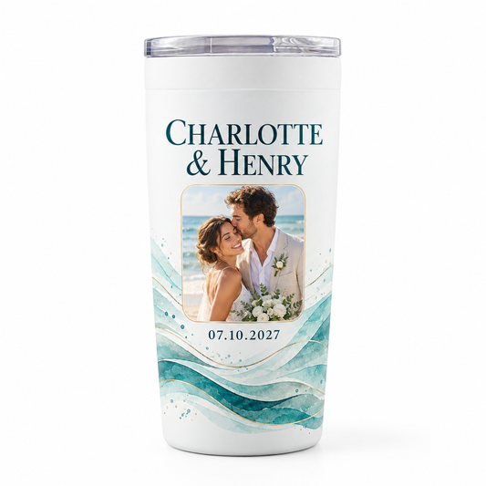 Coastal Teal personalized 20 oz tumbler - isolated