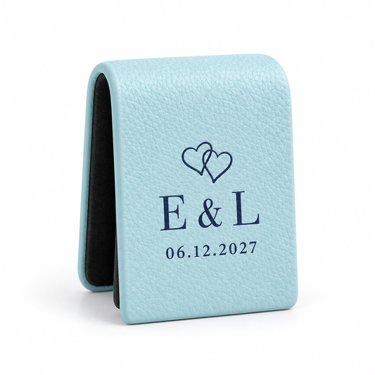 Linked Hearts personalized faux leather bookmark - hero