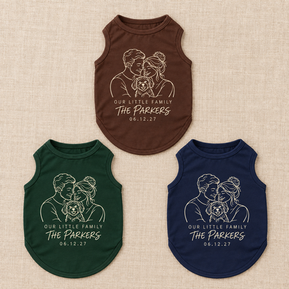 Family Line Portrait Pet Tank Top; colorway variants. One Day for Lifetime
