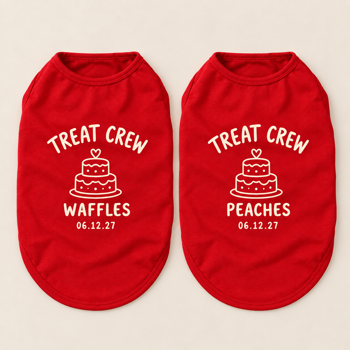 Wedding Brunch Treat Crew Pet Tank Top; alternate personalization. One Day for Lifetime