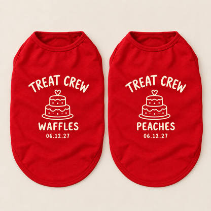 Wedding Brunch Treat Crew Pet Tank Top; alternate personalization. One Day for Lifetime