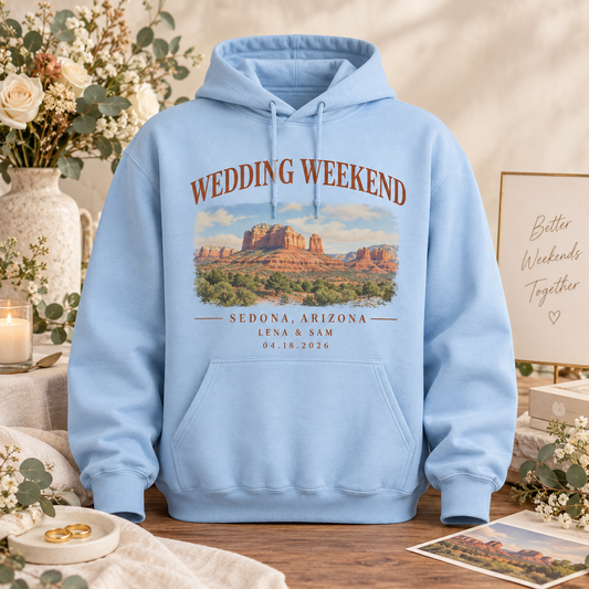 Destination Wedding Weekend Hoodie; hero. One Day for Lifetime