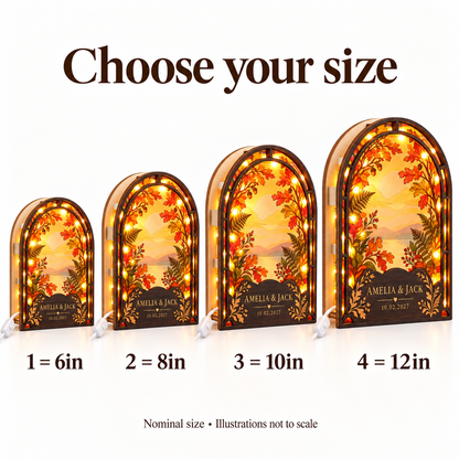 Autumn Arch suncatcher led light box - size options