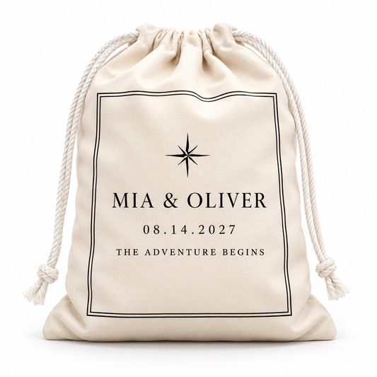 Black Ivory personalized drawstring gift bag - hero