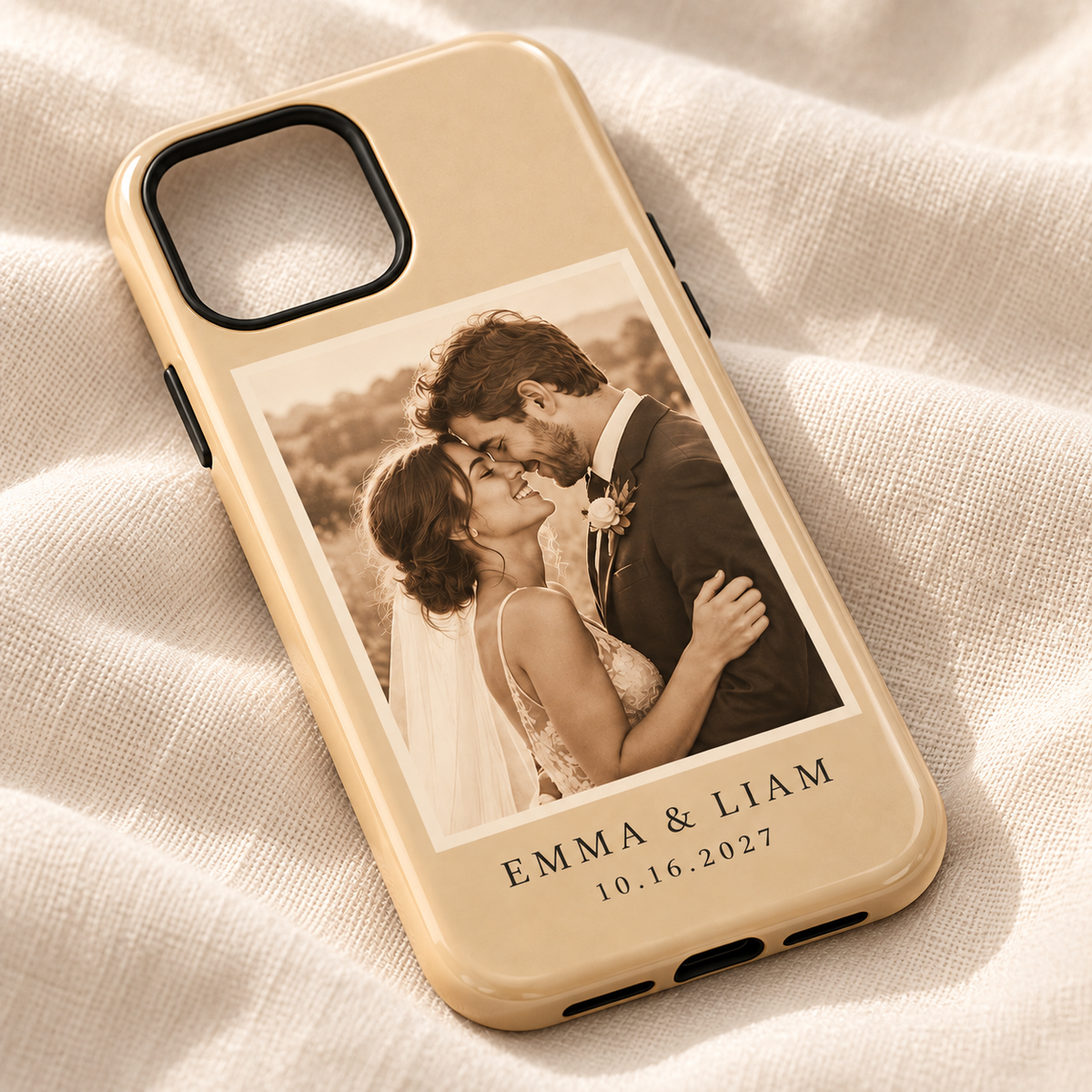 Our Story Photo Magnetic Tough Phone Case; print detail. One Day for Lifetime