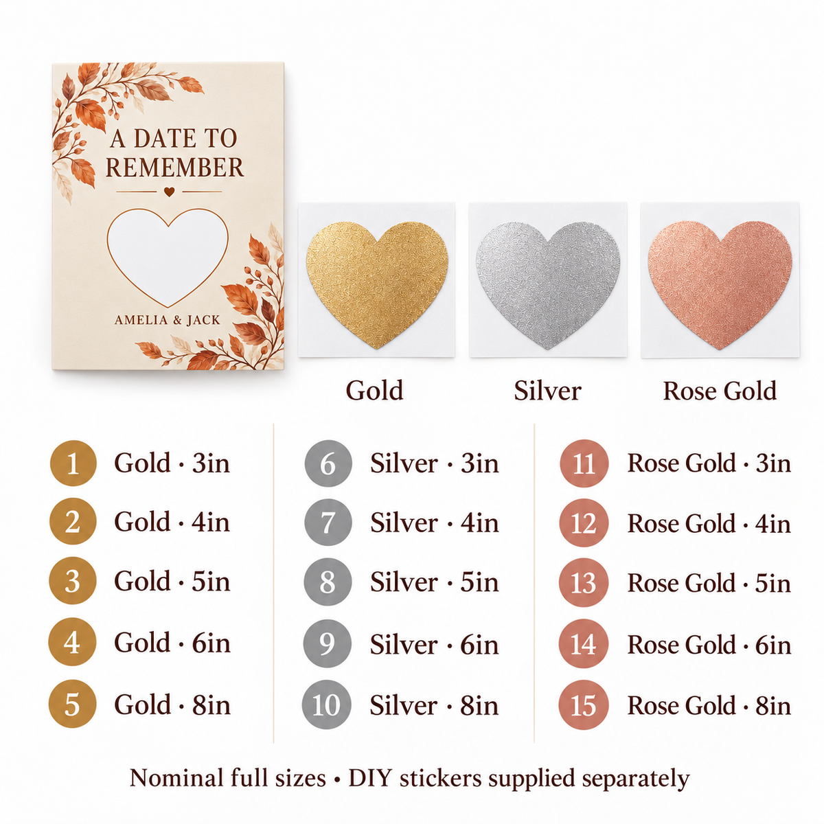 Autumn Date personalized scratch-off card - variants