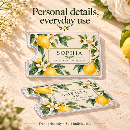 Citrus Wedding Thank You Card Sleeve; design details. One Day for Lifetime